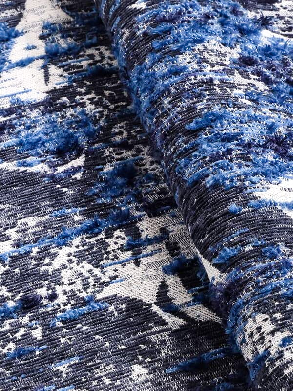 OCEAN Blue - Hued Abstract Jacquard Fabraic
